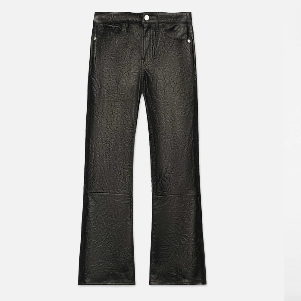 FRAME Leather Le Crop Mini Boot pants, size 27, Black, BRAND NEW